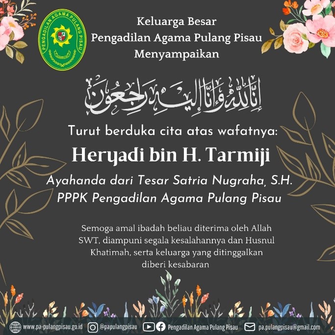 444. PA Pulang Pisau Laksanakan Sholat Ghaib untuk Keluarga P3K PA Pulang Pisau