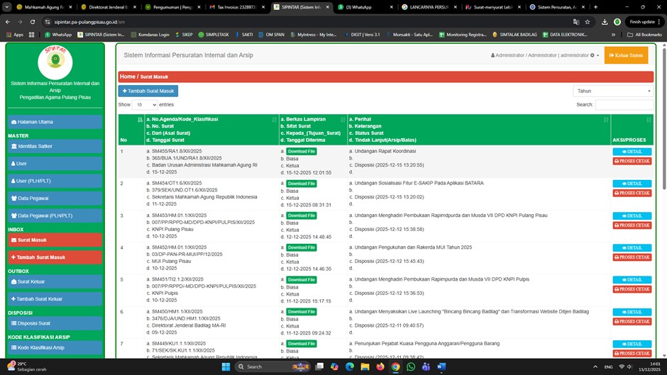 1227. PERSURATAN PA PULANG PISAU
