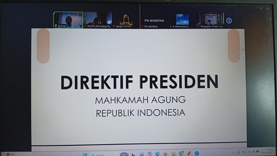 1228. Sekretaris Pengadilan Agama Pulang Pisau Ikuti Rapat Koordinasi Penguatan Dukungan Prioritas Direktif Presiden TA 2026